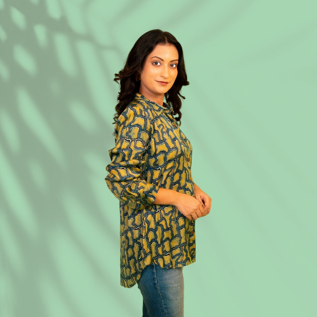 Green Modal Silk Shirt