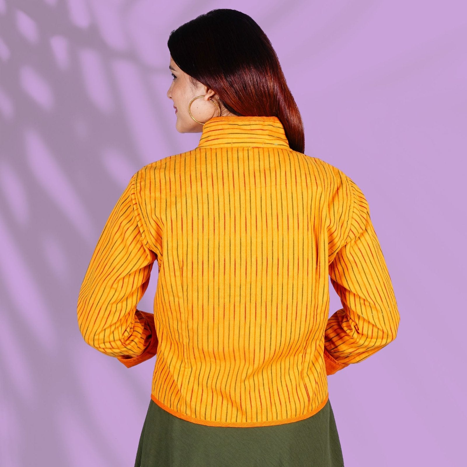 Ikkat Yellow Short Jacket