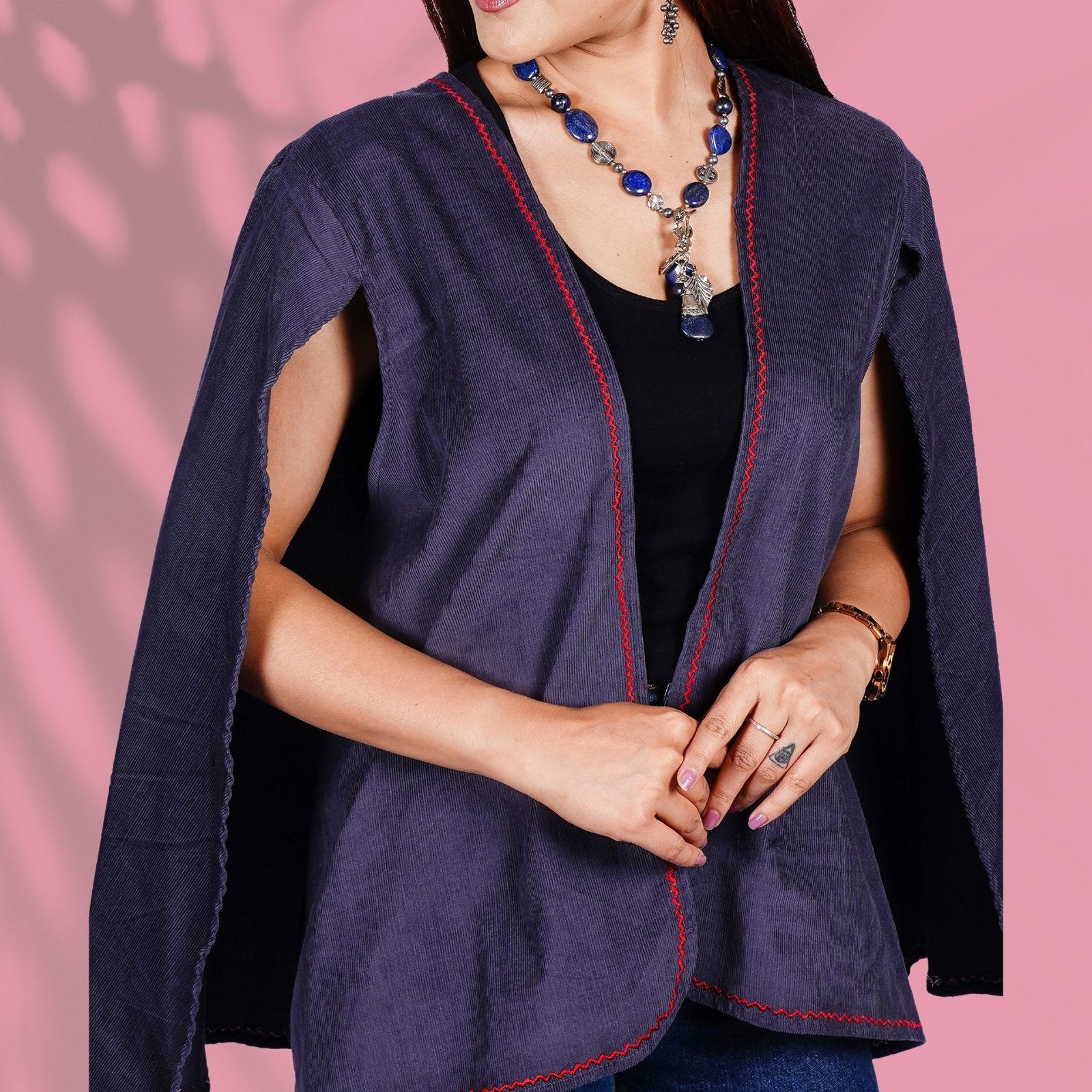 Corduroy Blue Cape