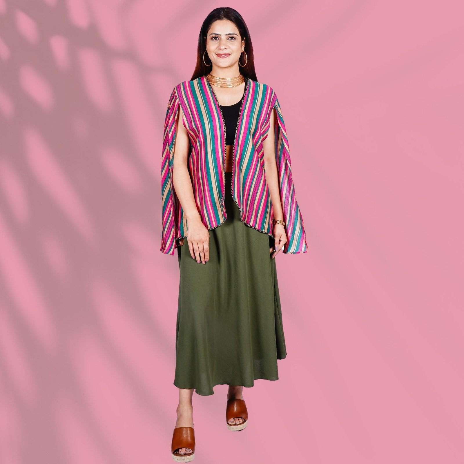 Pink and Green Cape