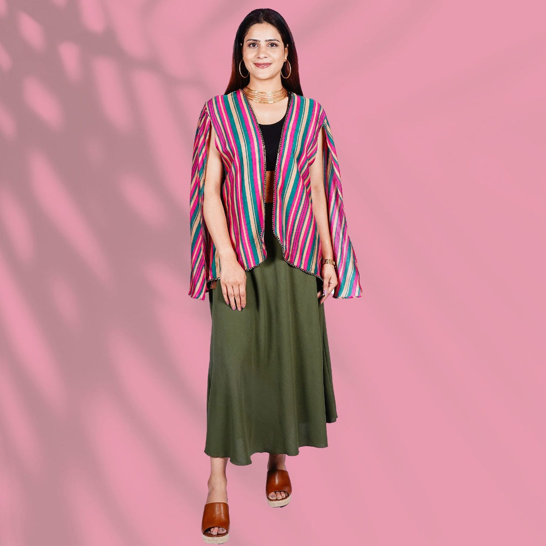 Pink and Green Cape