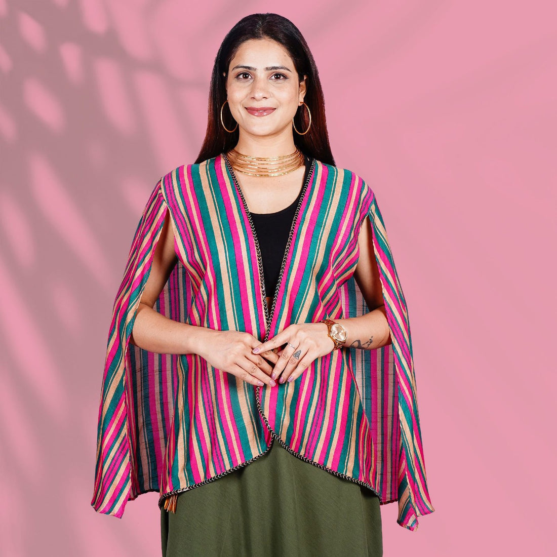 Pink and Green Cape