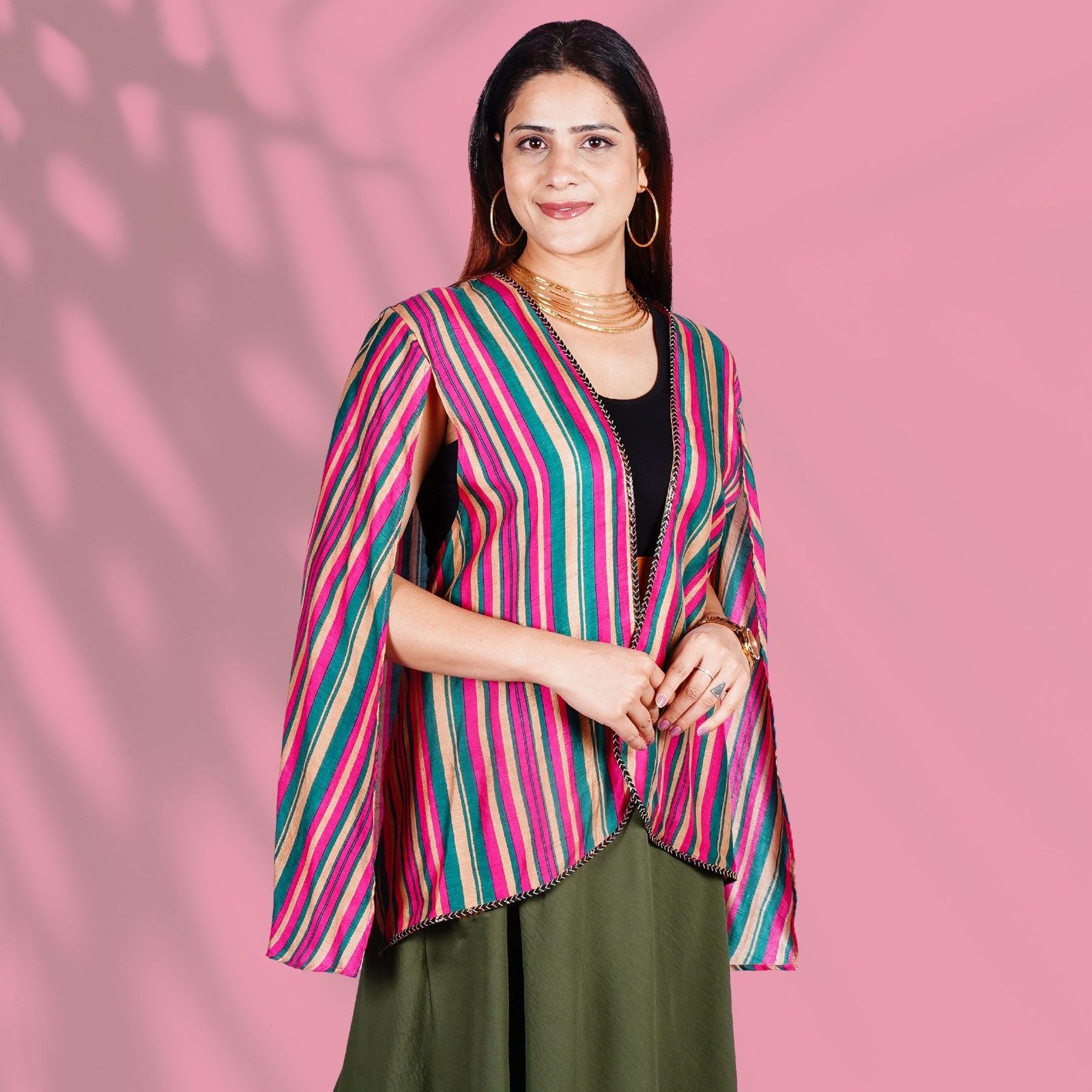 Pink and Green Cape