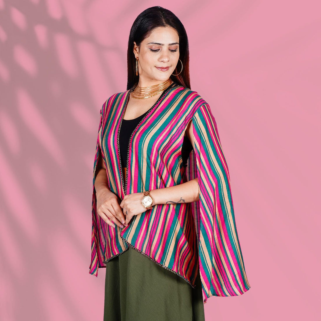 Pink and Green Cape