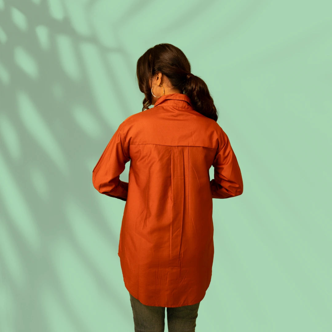 Rust Embroidered Shirt