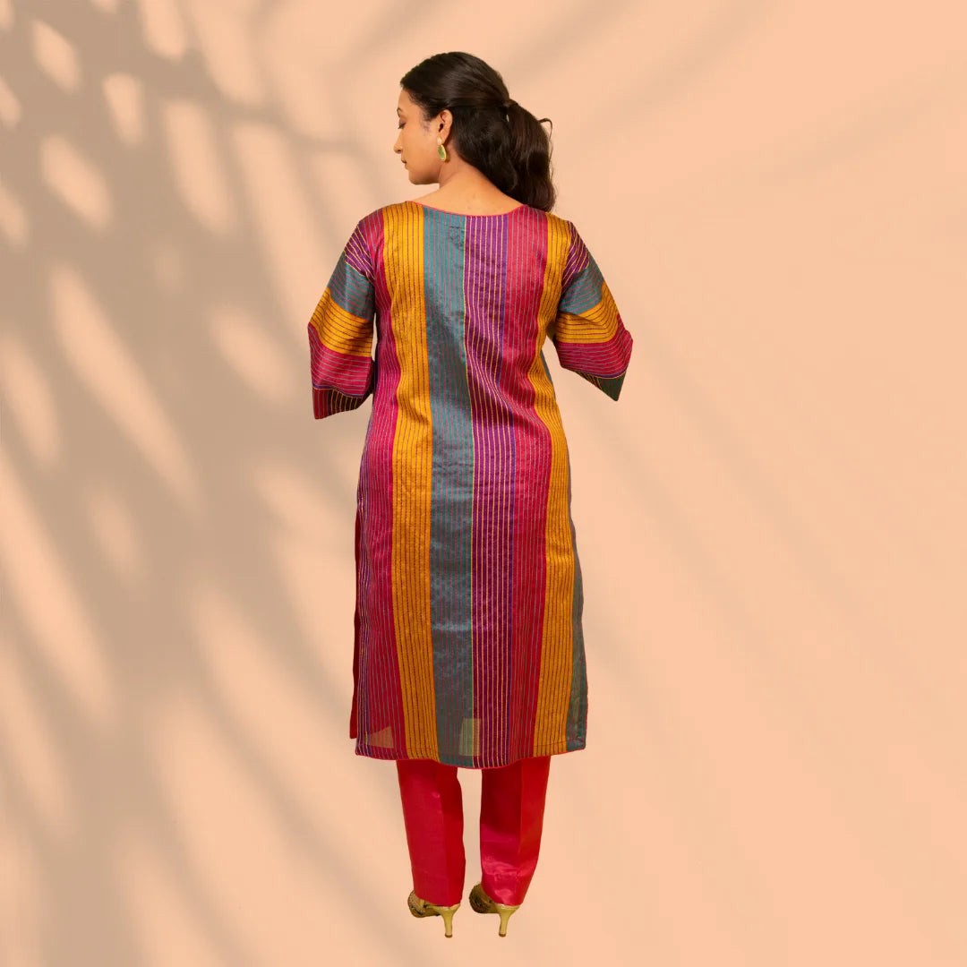 Multicoloured Chanderi Suit