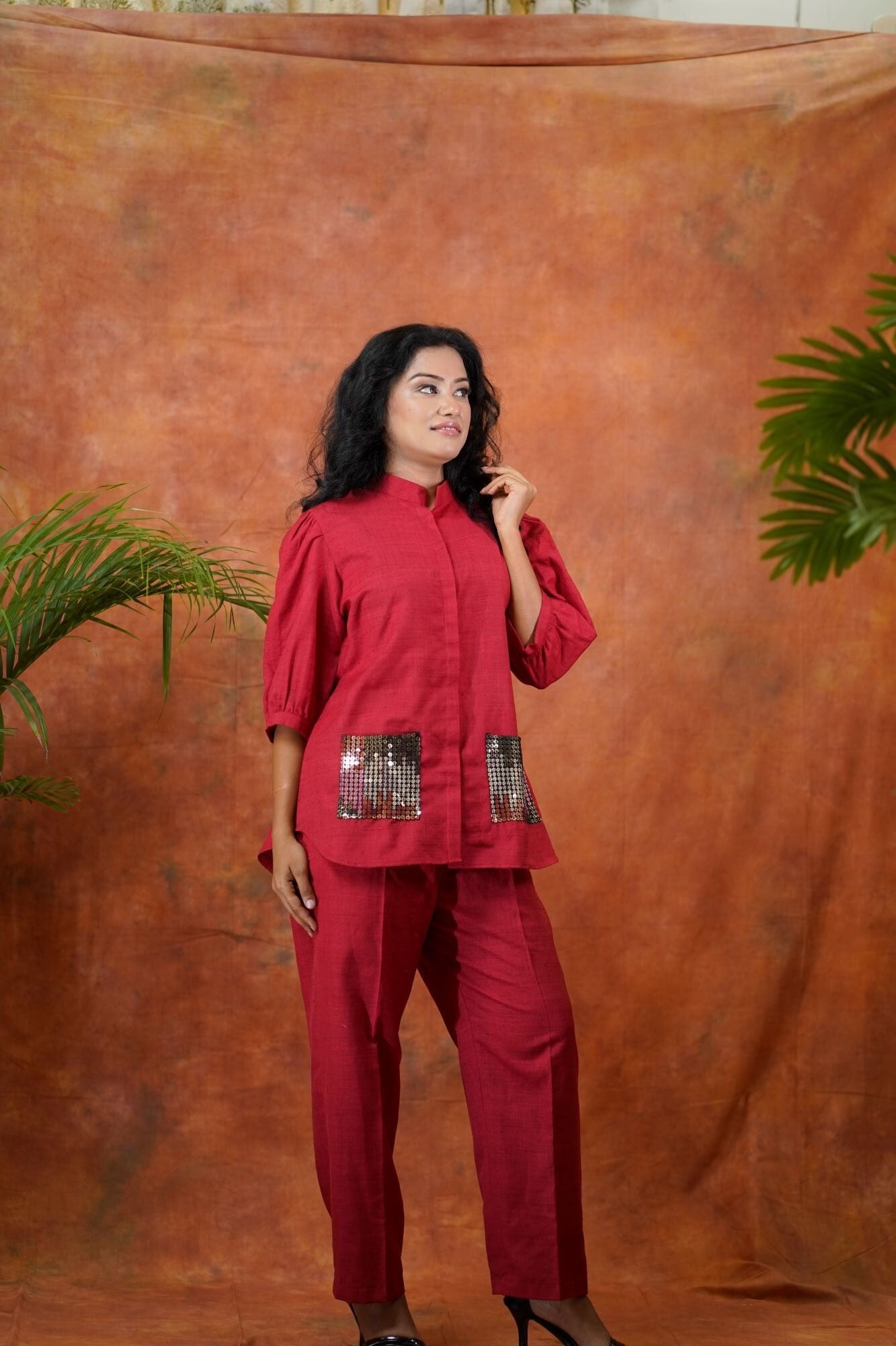 Red Set With Dazzled Pocket