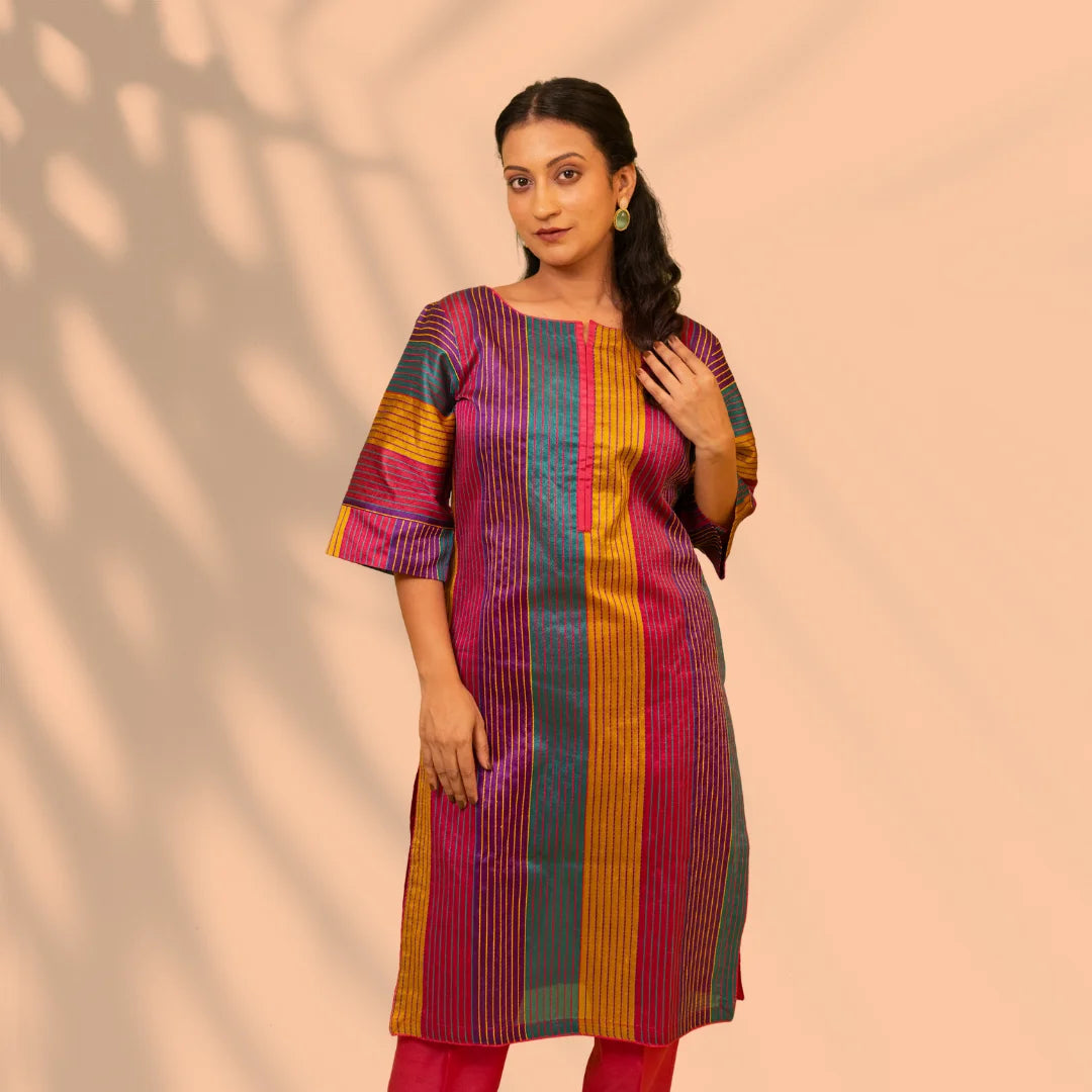 Multicoloured Chanderi Suit