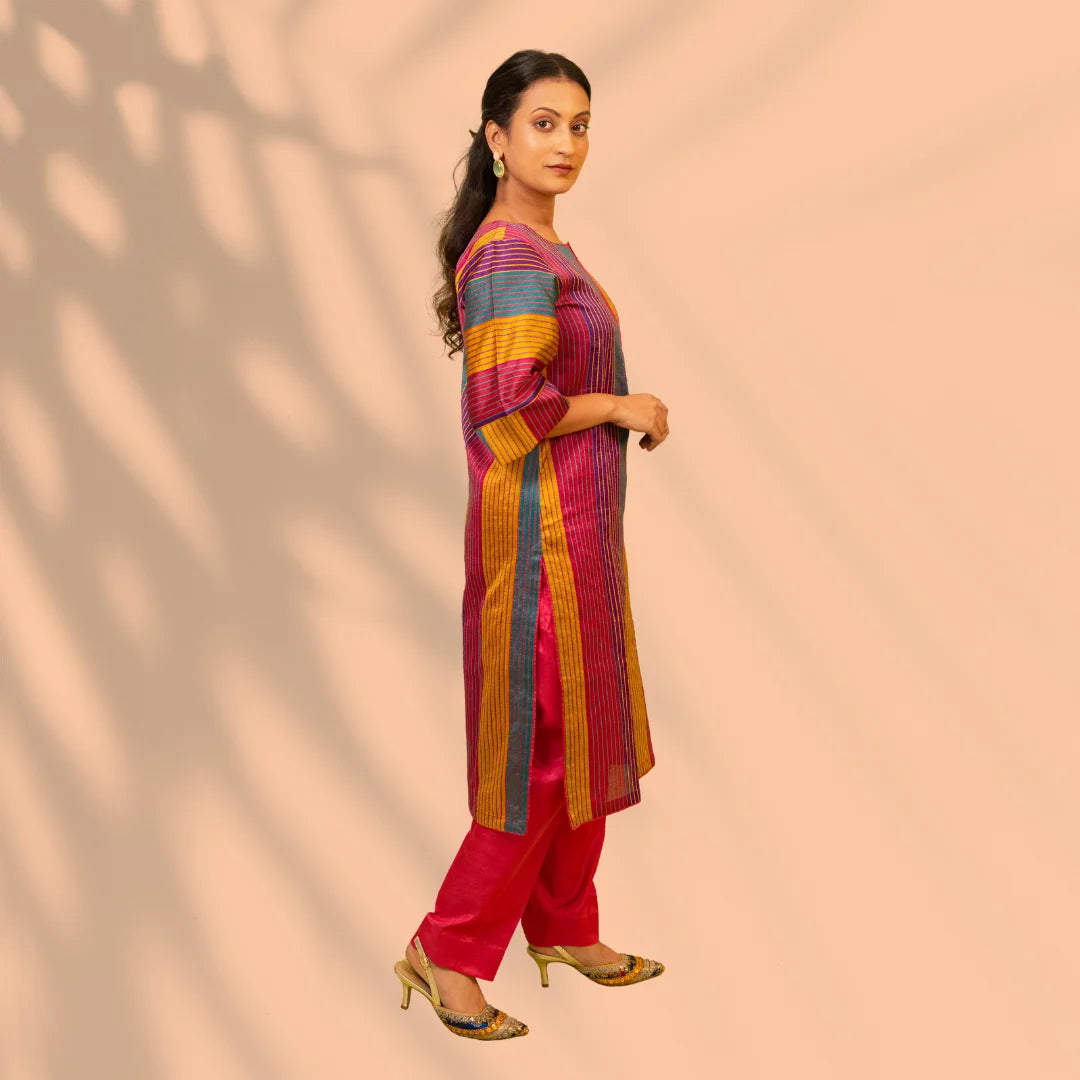 Multicoloured Chanderi Suit