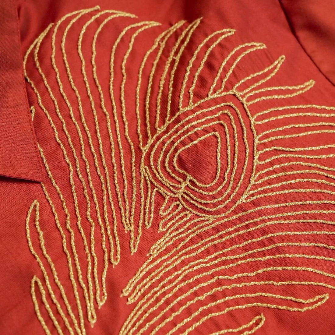 Rust Embroidered Shirt