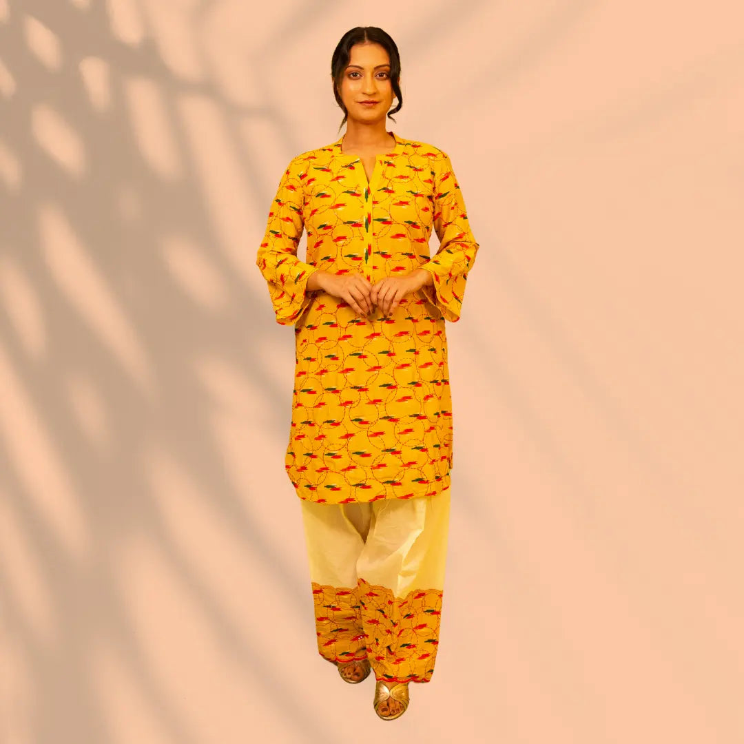 Yellow Cotton Co-ord Set