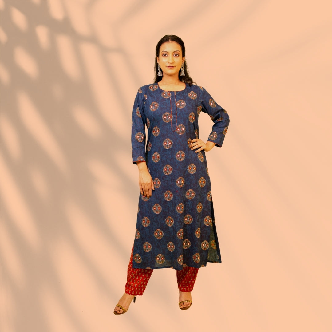 Blue and Rust Cotton Suit