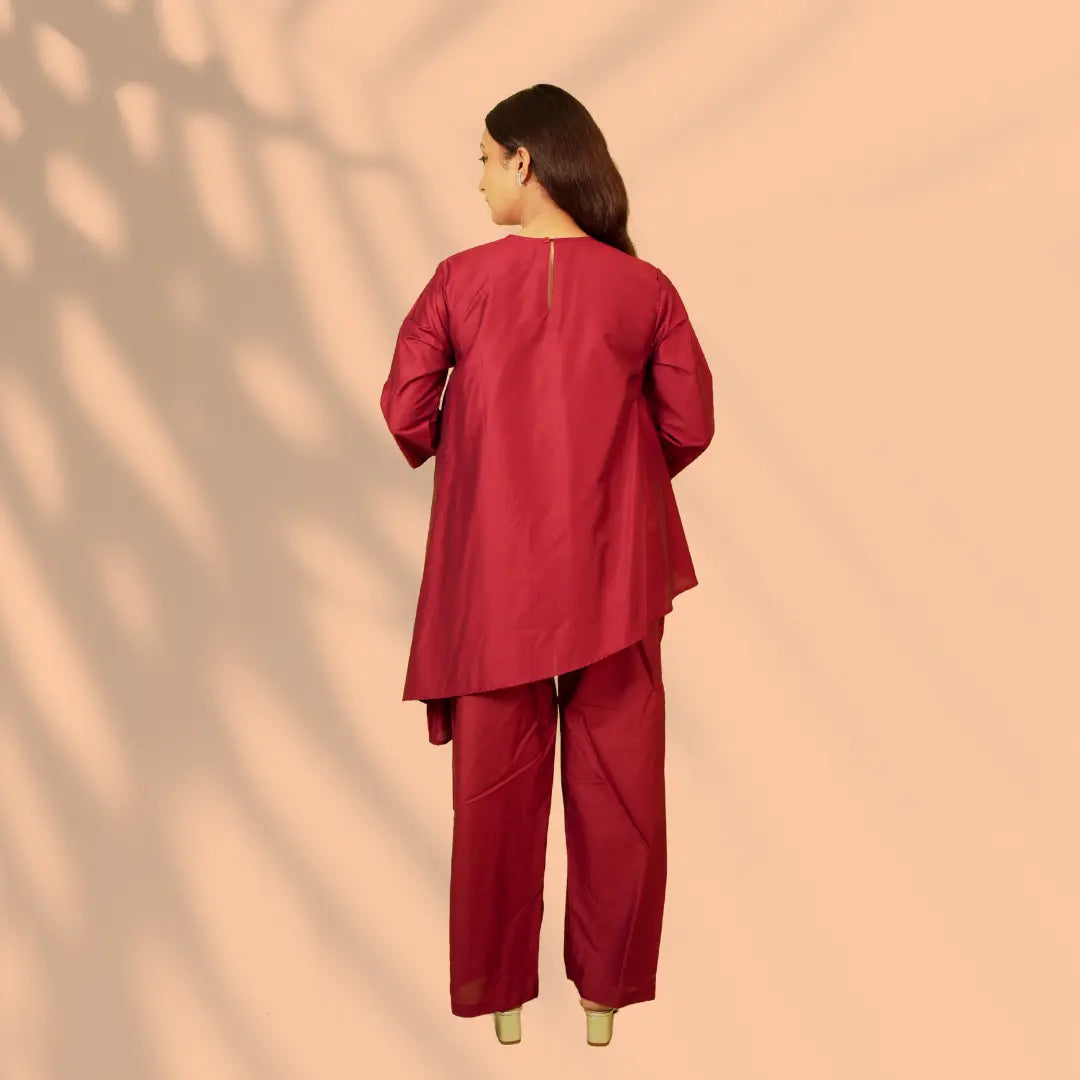 Wine Silver Co-ord Set