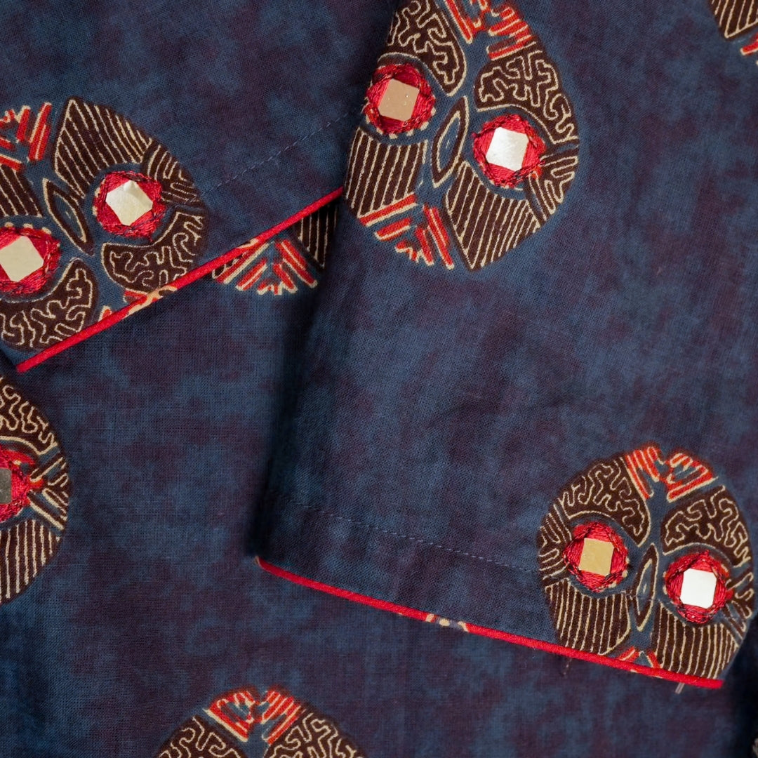 Blue and Rust Cotton Suit