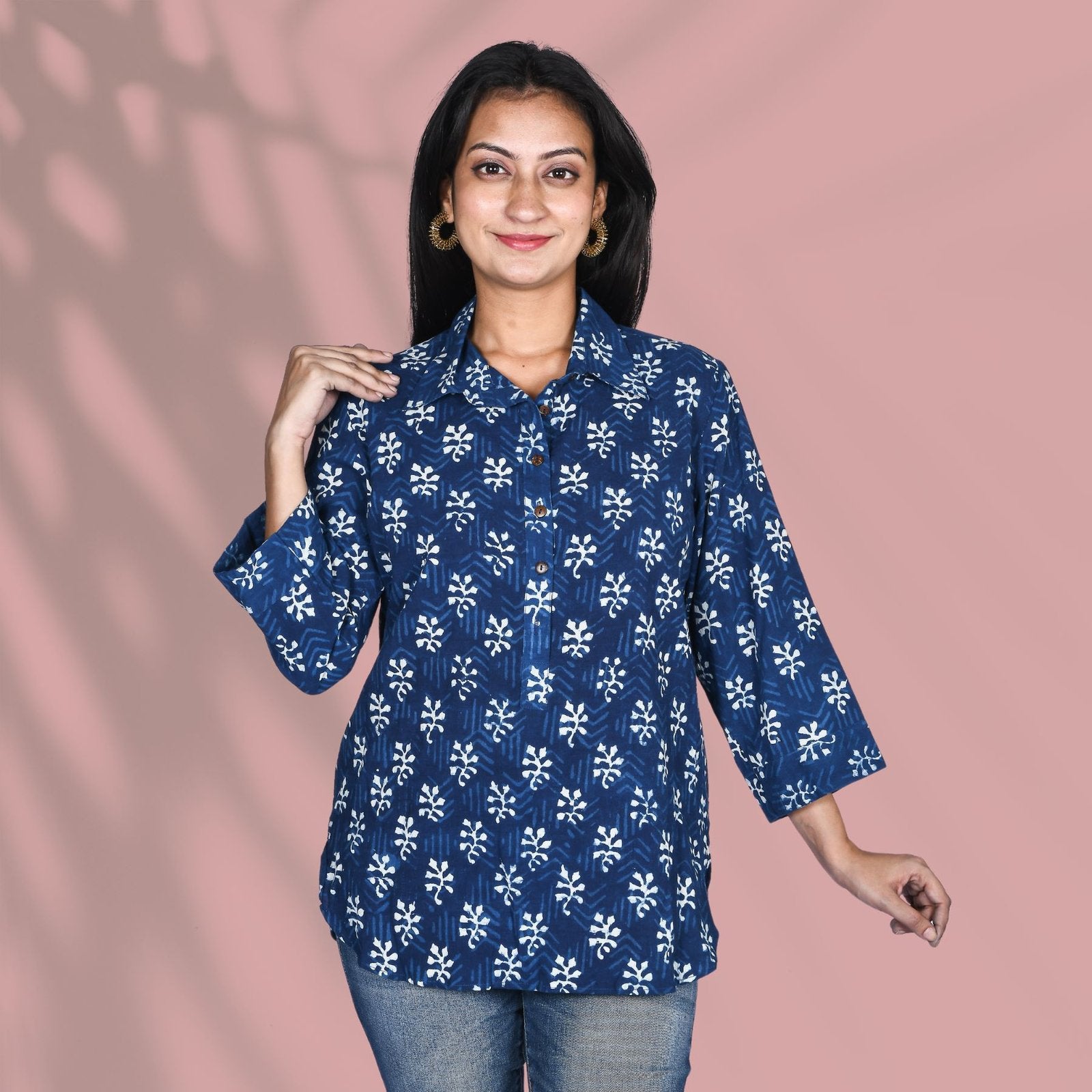 Printed Blue Shirt
