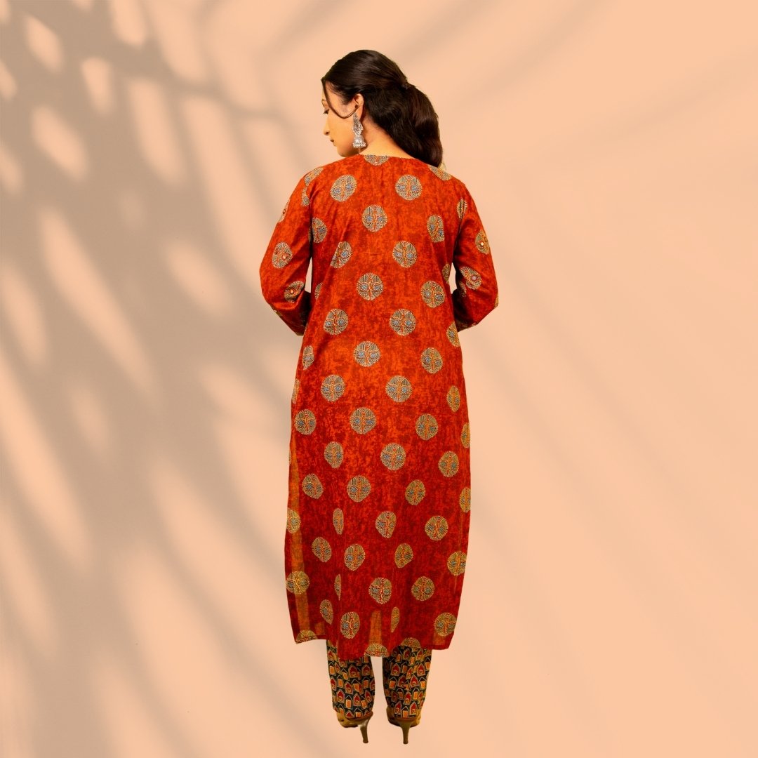 Rust and Blue Cotton Suit