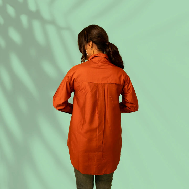 Rust Embroidered Shirt