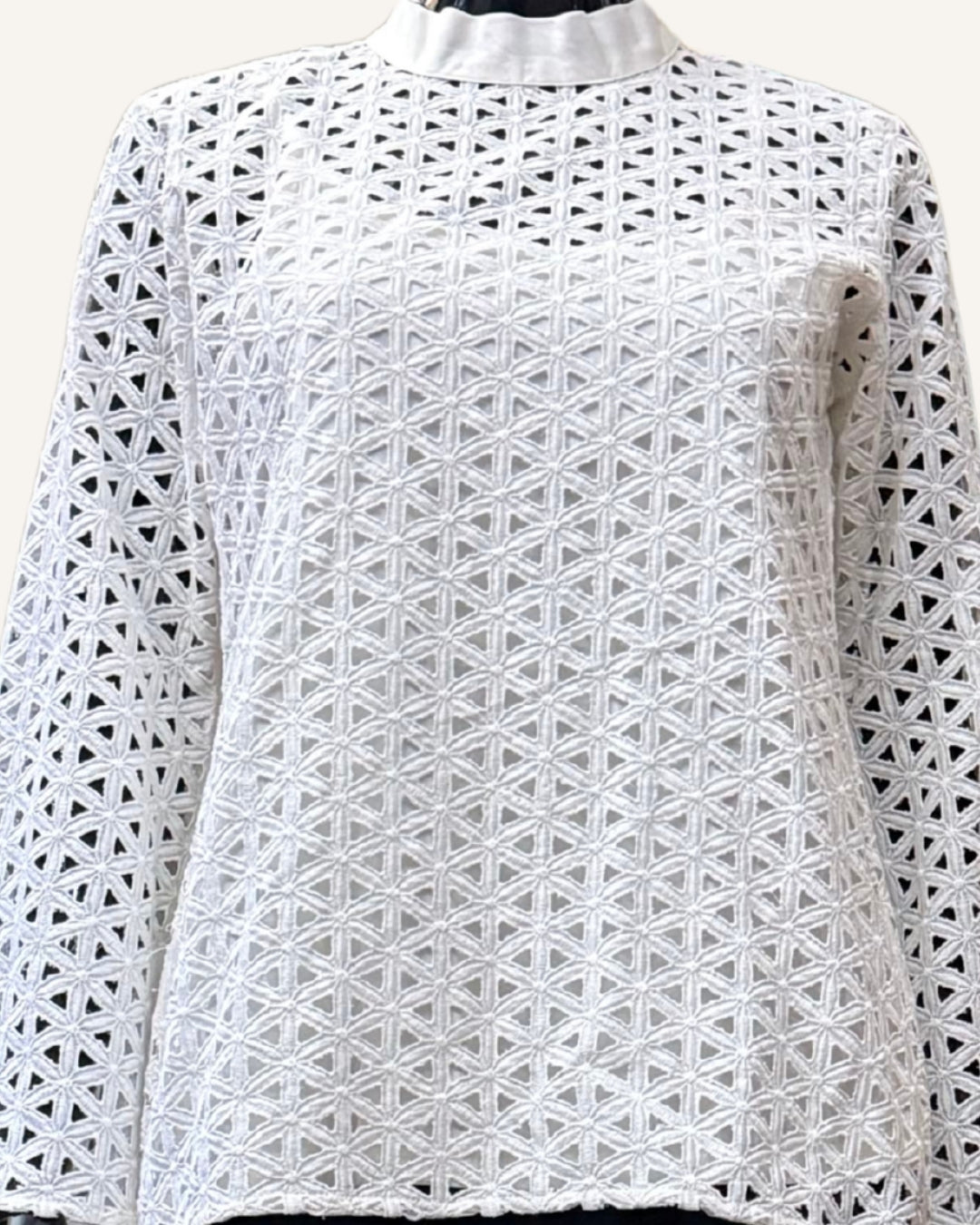 White Schiffli Top