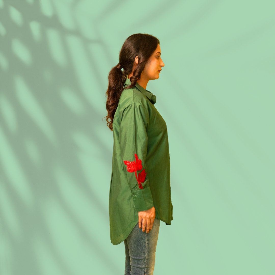 Green Embroidered Shirt