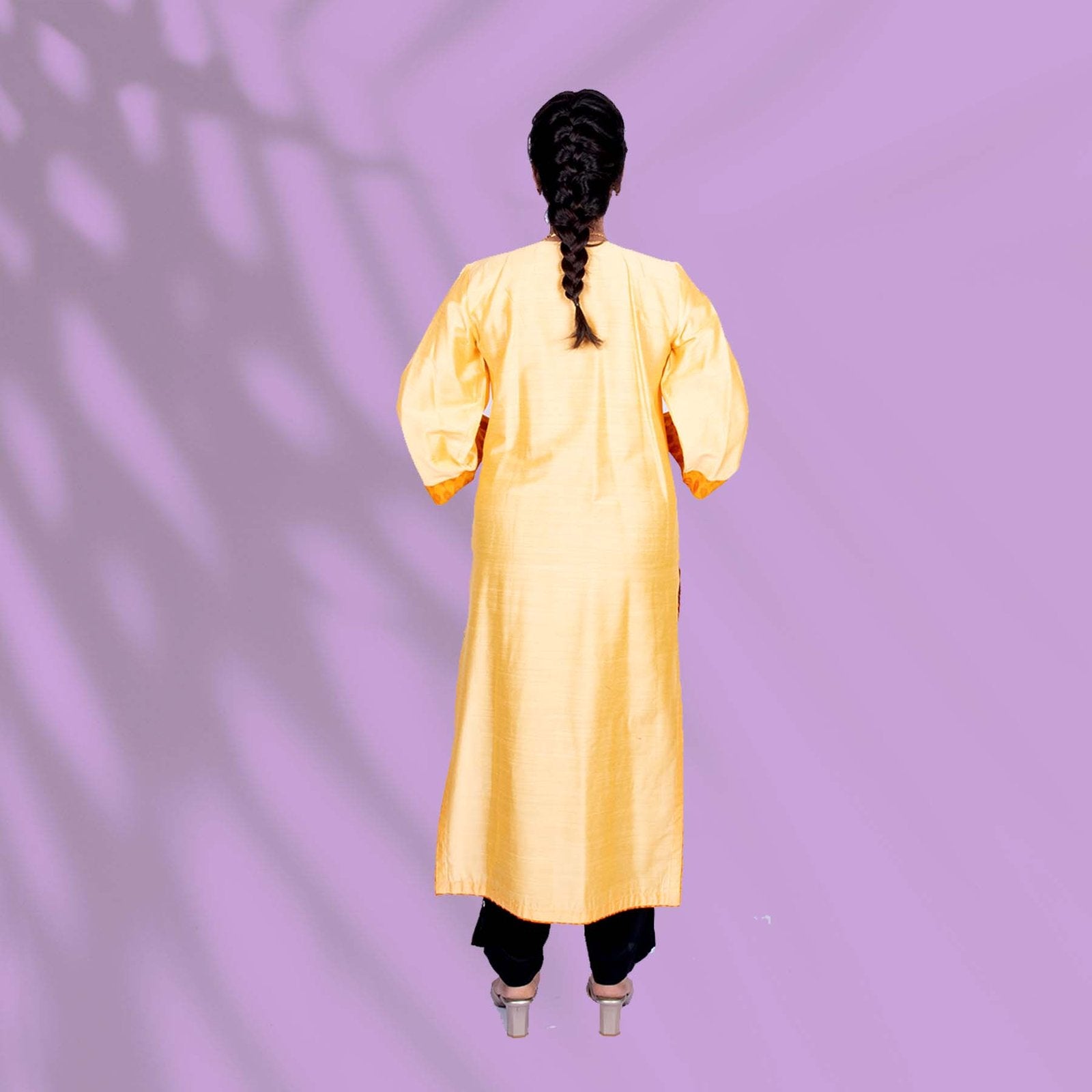 Yellow Ikkat Kurta