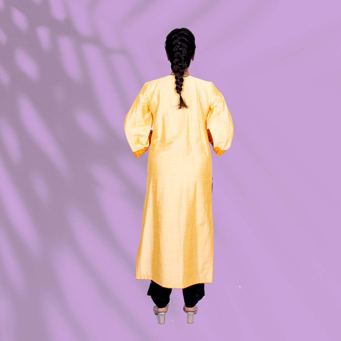Yellow Ikkat Kurta