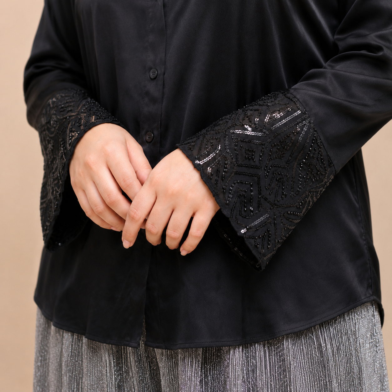 Black Sequin Shirt