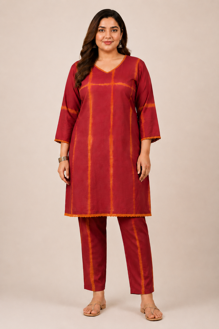 Red Shibori Coord