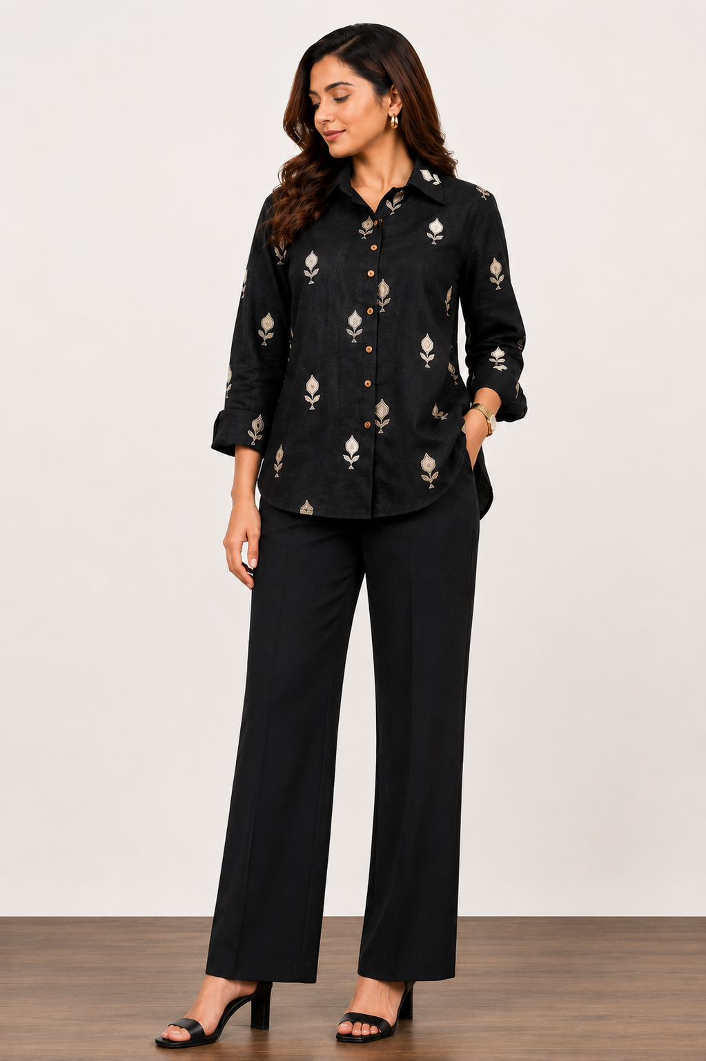 Black Sequin Shirt