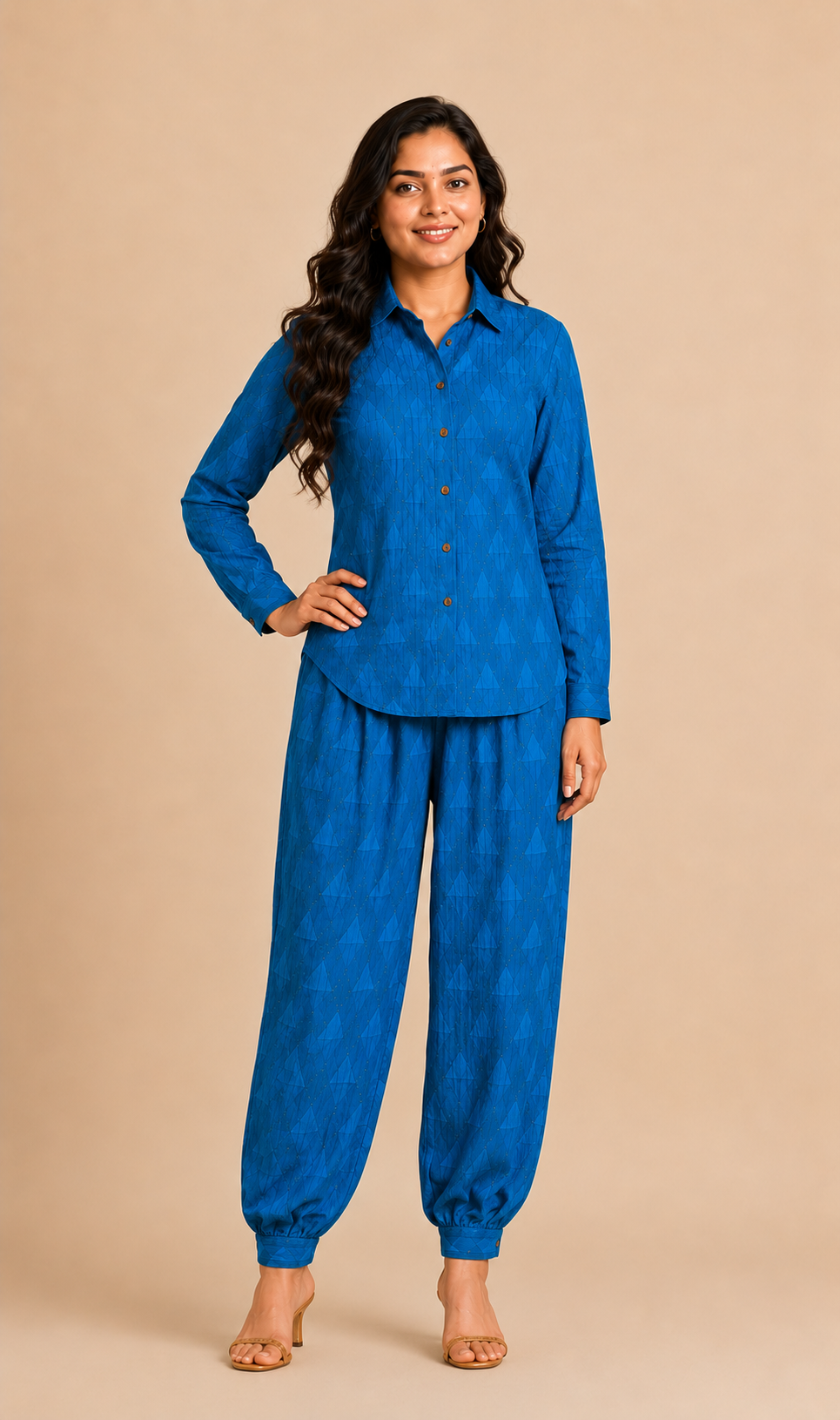 Blue Pintucks Coord