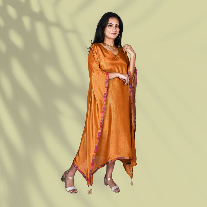 Mustard Plain Tissue Kaftan