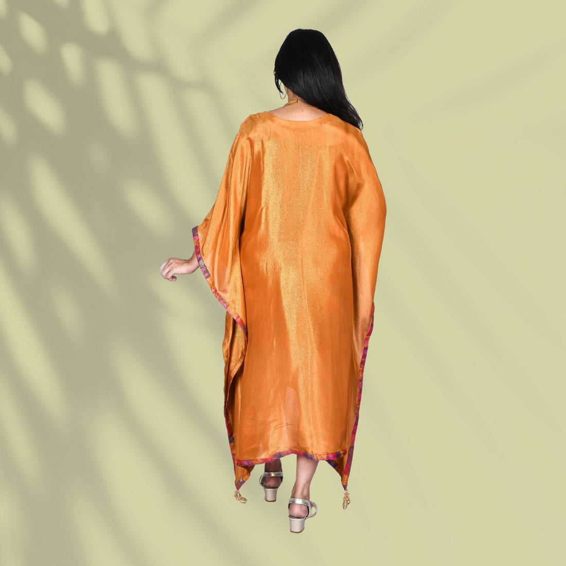 Mustard Plain Tissue Kaftan