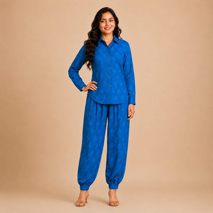 Blue Pintucks Coord