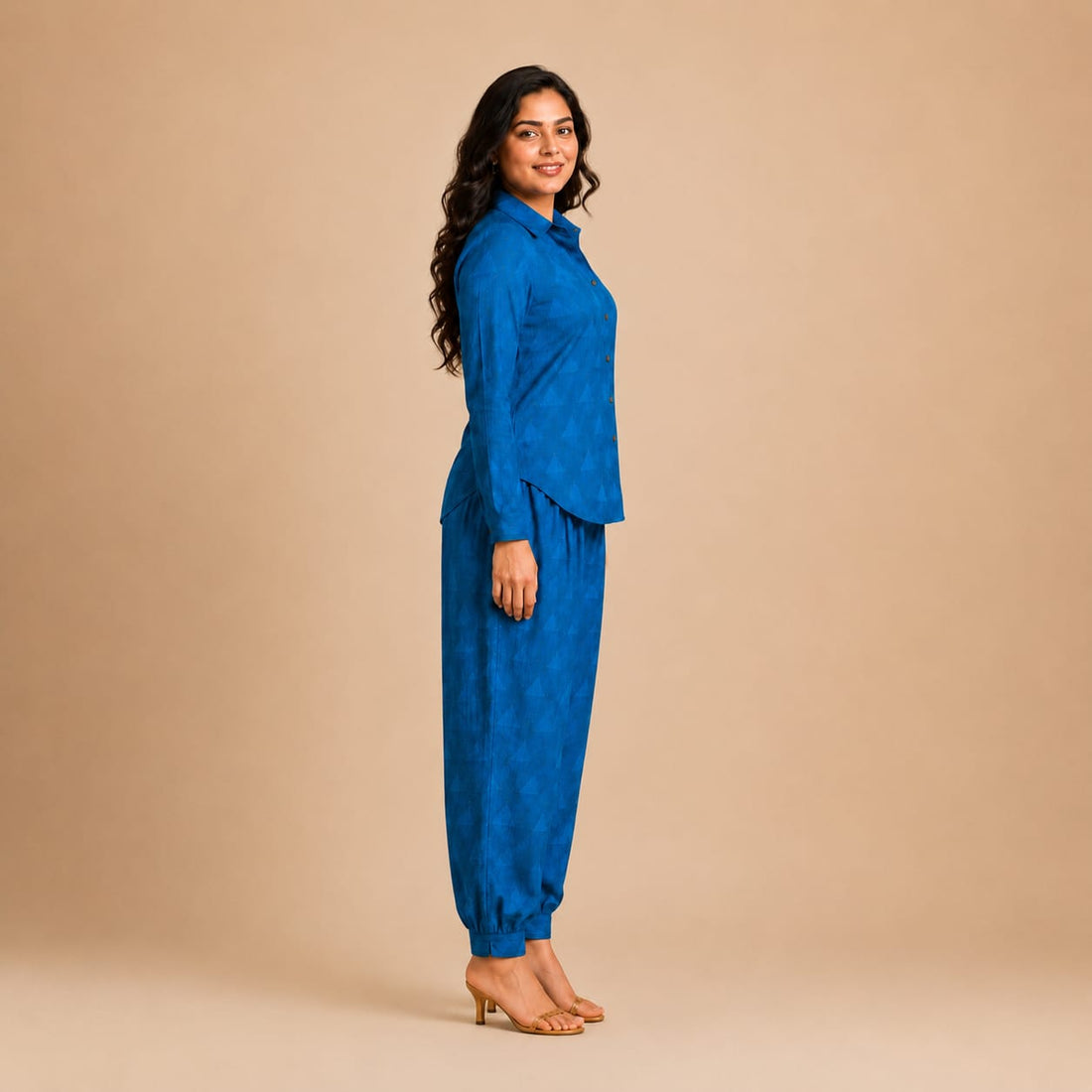 Blue Pintucks Coord