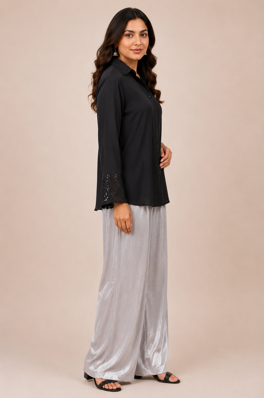 Black Sequin Shirt