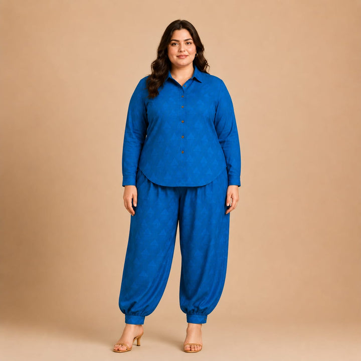 Blue Pintucks Coord