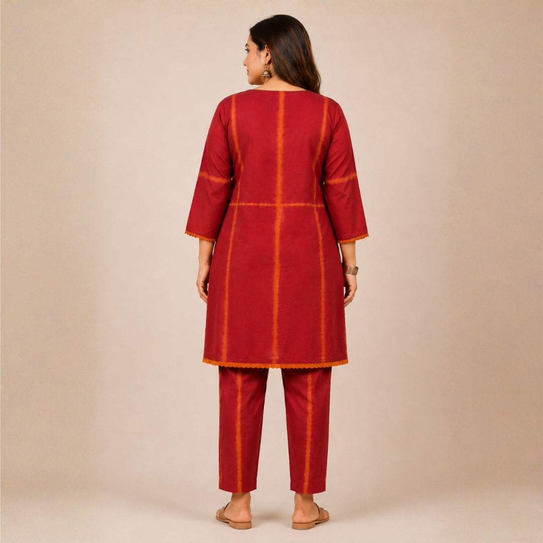 Red Shibori Coord