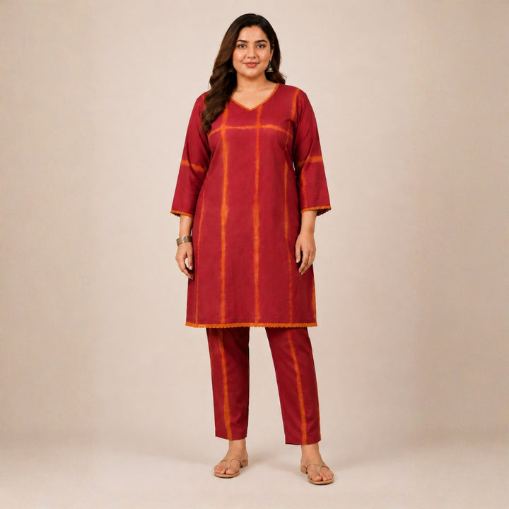 Red Shibori Coord