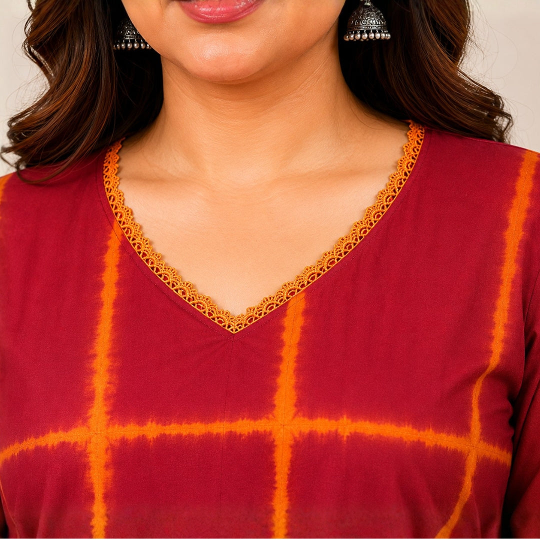 Red Shibori Coord