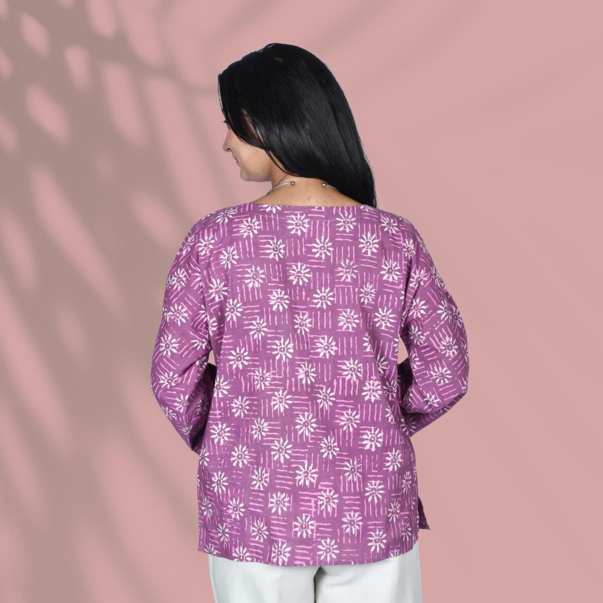 Mauve Boat Neck Top Back