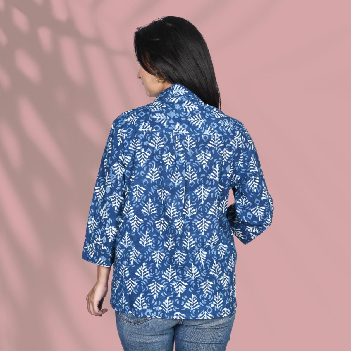 Blue Printed Shirt Back