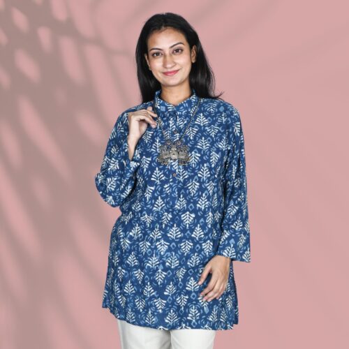 Indigo Long Chinese Kurti