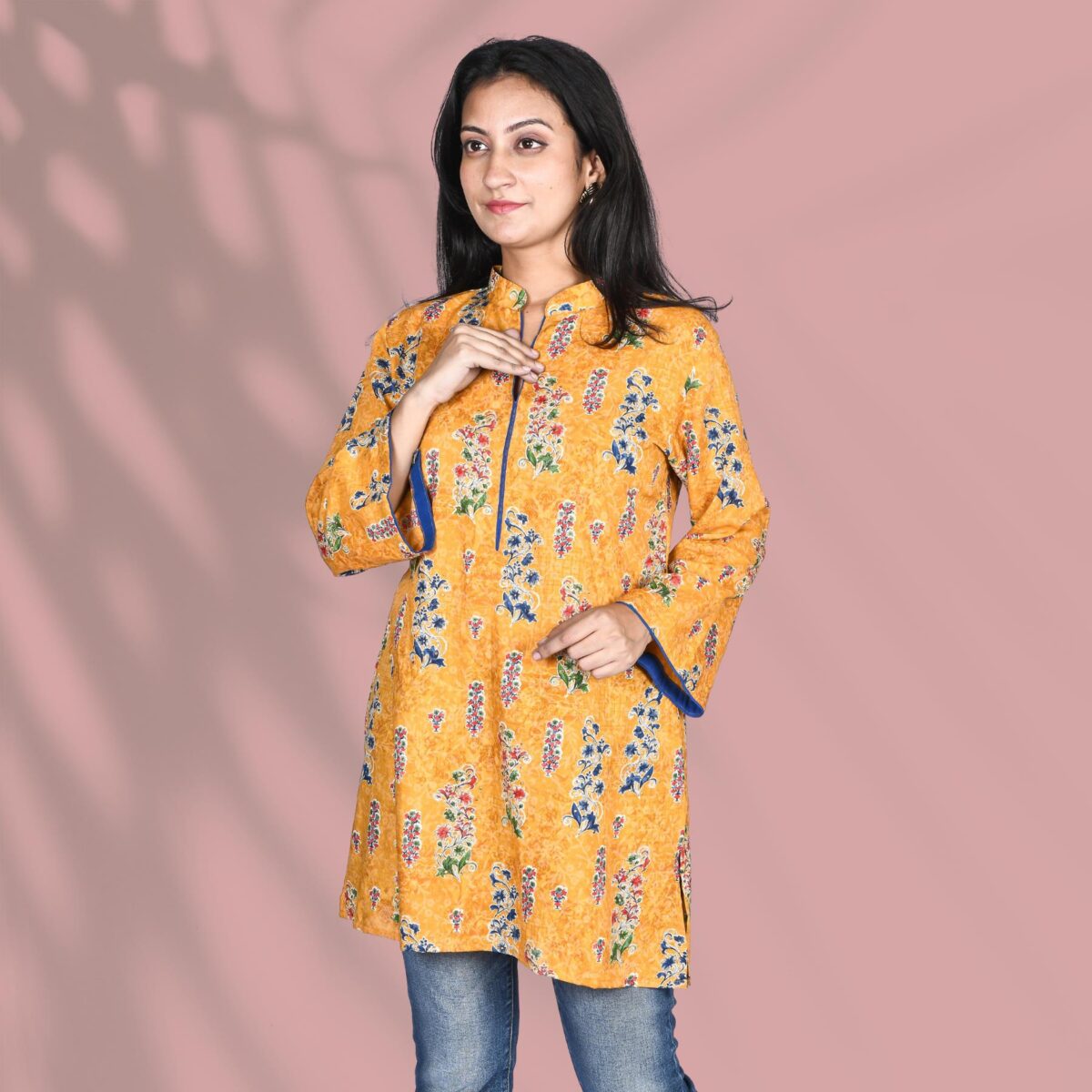 Mustard Short Kurti Left