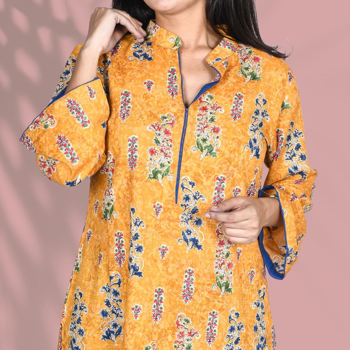 Mustard Short Kurti Front